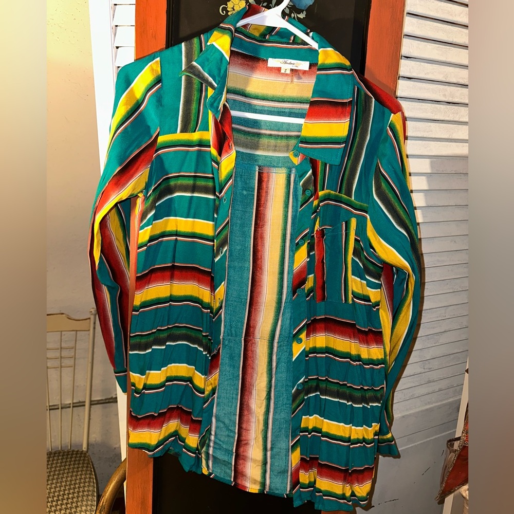 Serape cactus button up